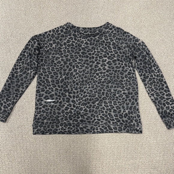 Black and Gray Distressed Cheetah Print Sweatshirt, Size Large - Picture 9 of 10